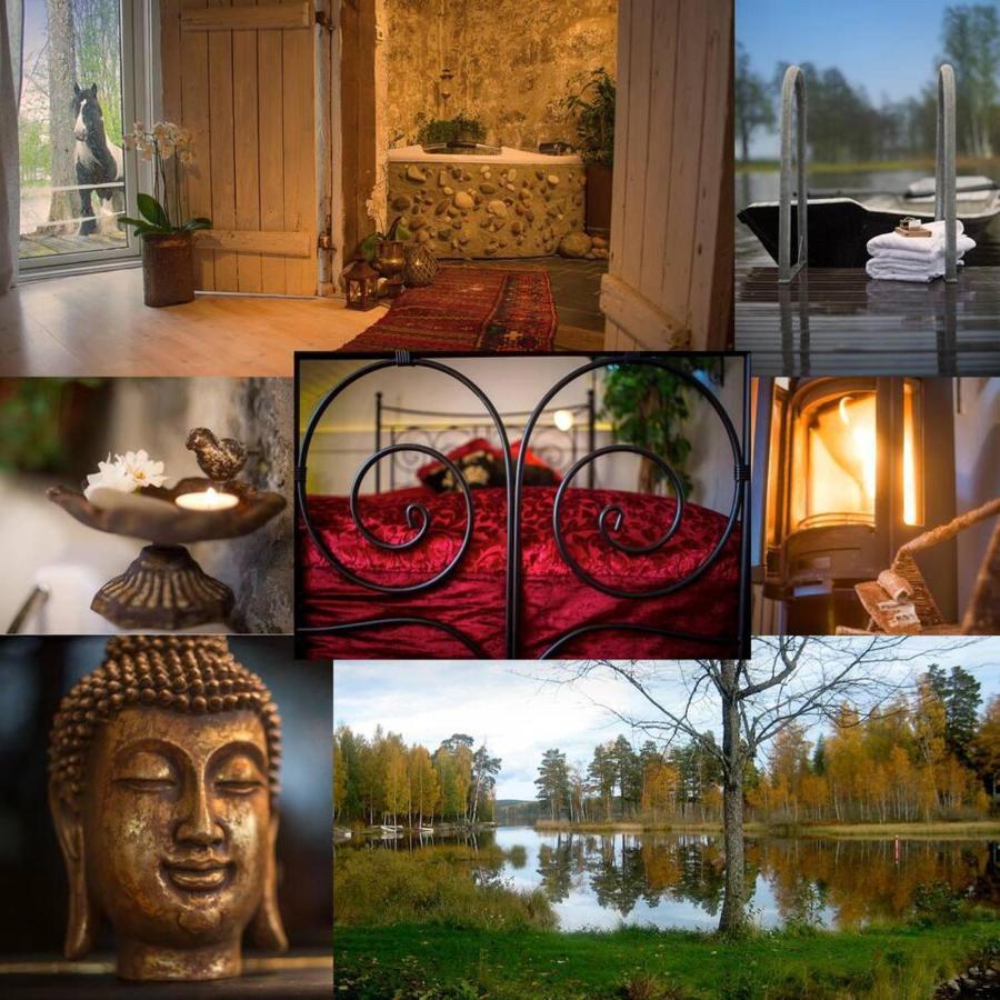 Romantic Spa Villa With Fireplace By The Lake Stjarnsund Exterior foto